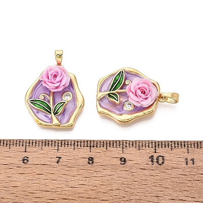 Brass Enamel Pendants KK-SZC0009-03G-02-1