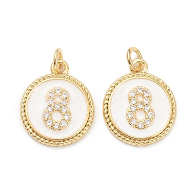 Brass Micro Pave Clear Cubic Zirconia Charms ZIRC-J040-44G-08-1