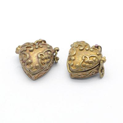Brass Prayer Box Pendants KK-F722-26C-RS-1