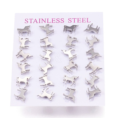 Tarnish Resistant 304 Stainless Steel Stud Earrings X-EJEW-N045-06P-1