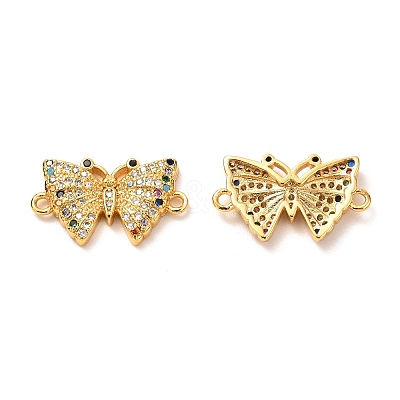 Brass Micro Pave Cubic Zirconia Links Connectors KK-G399-20-1