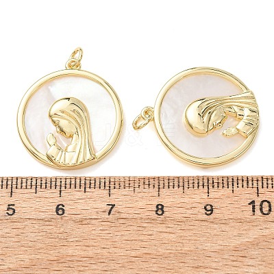Religion Natural White Shell Pendants SH-CBAB4F6-01G-1