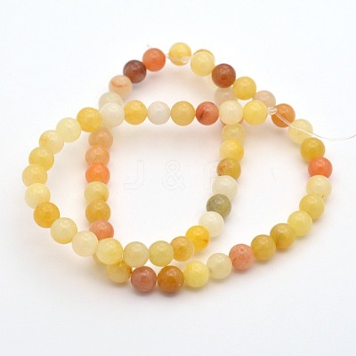 Natural Topaz Jade Round Beads Strands X-G-D663-6mm-1