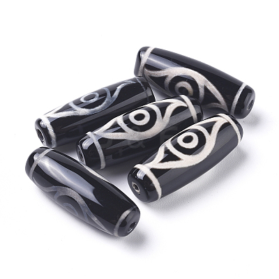 Tibetan Style 2-Eye dZi Beads TDZI-D008-04-1