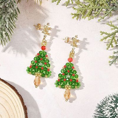 Glass Dangle Earrings EJEW-MZ00803-1
