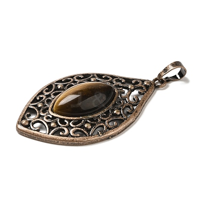 Natural Tiger Eye Pendants G-H065-3R-06-1