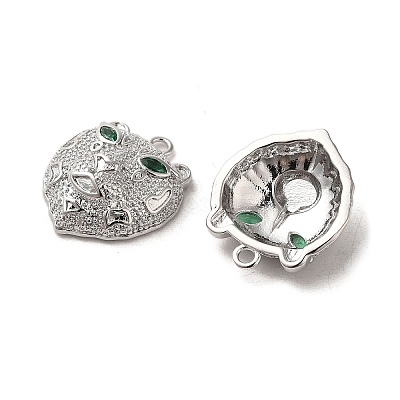 Brass Micro Pave Green Cubic Zirconia Pendants KK-G481-08P-1