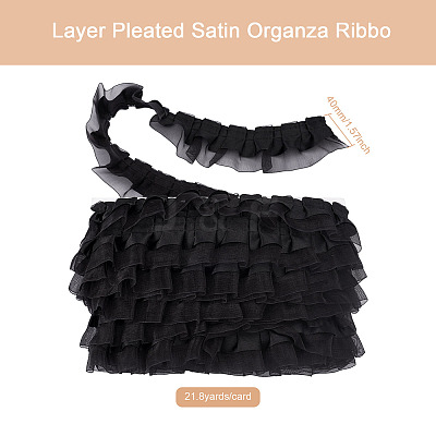 2-Layer Pleated Satin Organza Ribbons PJ-TAC0004-02F-1