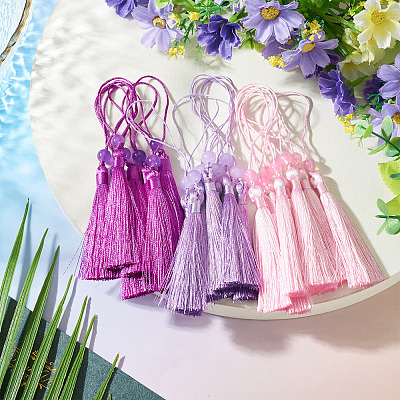 24Pcs 3 Colors Polyester Tassel Decorations OCOR-TADJ0007-01D-1