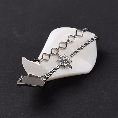 Natural White Shell Pendants SSHEL-C009-04P-1