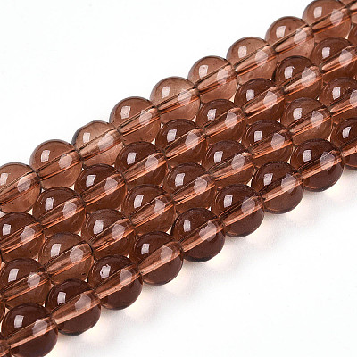 Baking Paint Transparent Glass Beads Strands DGLA-N006-8mm-11-1