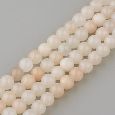 Natural Pink Aventurine Gemstone Round Bead Strands G-R288-6mm-1