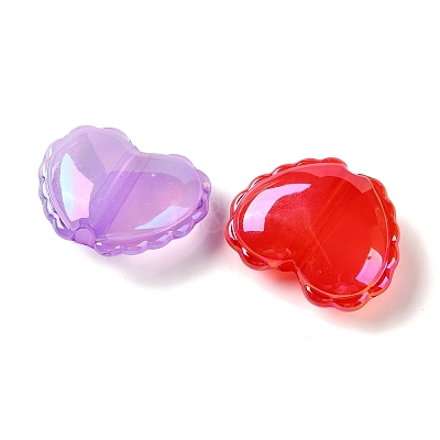 UV Plating Transparent Acrylic European Beads AC-CBAEAA8-18-1