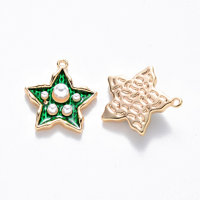 Brass Enamel Pendants KK-T049-056G-01-NF-1