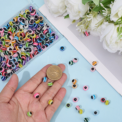 240Pcs 12 Colors Evil Eye Resin Beads RESI-PA0001-09-1