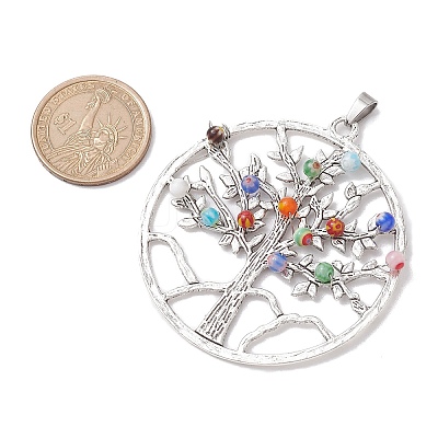 Handmade Millefiori Glass Pendants PALLOY-JF02633-1