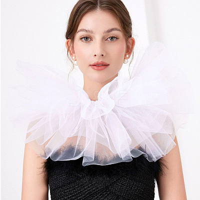 Detachable Lady's Gauze Fake Collar AJEW-WH20042-90D-1