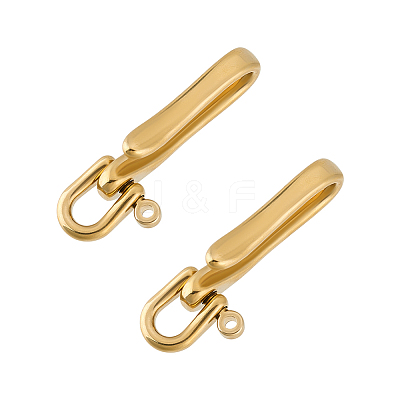 2Pcs Brass Shackle Clasps KK-PH0012-62B-G-1