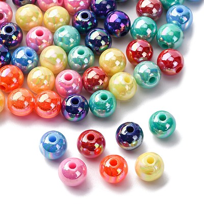 200Pcs Opaque Acrylic Beads MACR-FP0001-17A-1