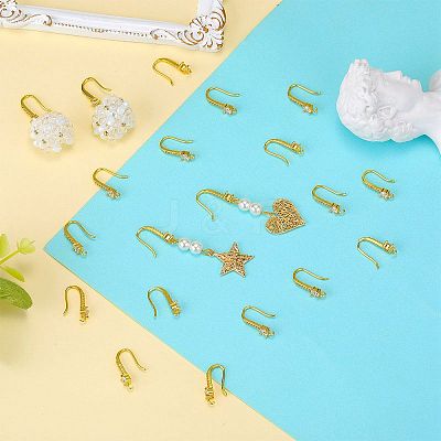 10 Pairs Brass Micro Pave Clear Cubic Zirconia Earring Hooks ZIRC-SZ0005-20-1