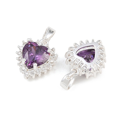 Brass Micro Pave Cubic Zirconia Charms CU-CBAA6E8-07S-03-1