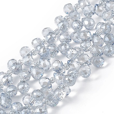 Transparent Electroplate Glass Beads Strands EGLA-F152A-PL04-1