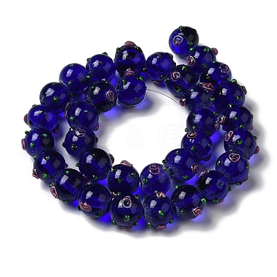 Handmade Bumpy Lampwork Beads Strands LAMP-K037-16A-1