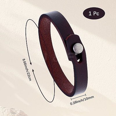 1Pc Punk Retro Ethnic Style Handmade Leather Bracelet Couple Literary Hand Strap Men BJEW-CL0001-02A-1