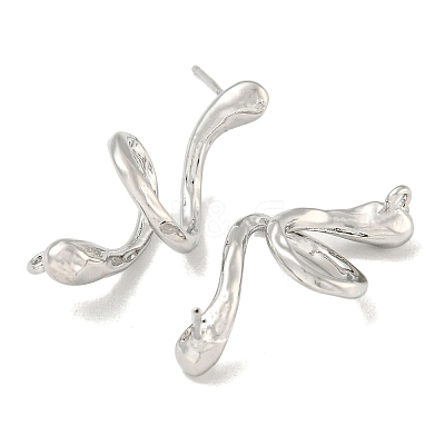 Brass Ear Studs Findings KK-R154-02P-1