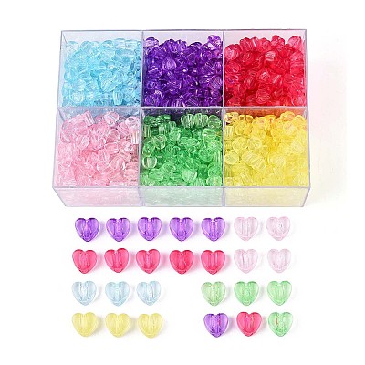 650-700G 6 Colors Transparent Acrylic Beads OACR-T029-85M-1