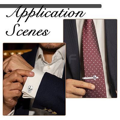 Alloy Cufflinks & Tie Clips Sets AJEW-WH0886-09A-1