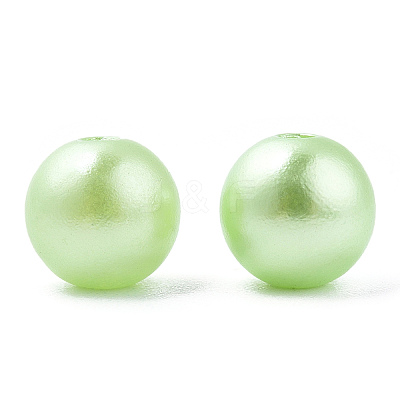 Spray Painted ABS Plastic Imitation Pearl Beads OACR-T015-05B-10-1
