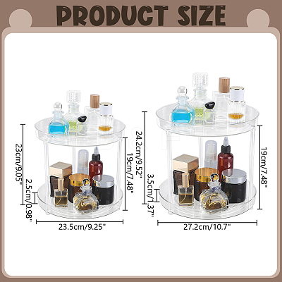 2-Tier Multifunctional Rotating Desktop Plastic Storage Rack ODIS-WH0709-255A-1