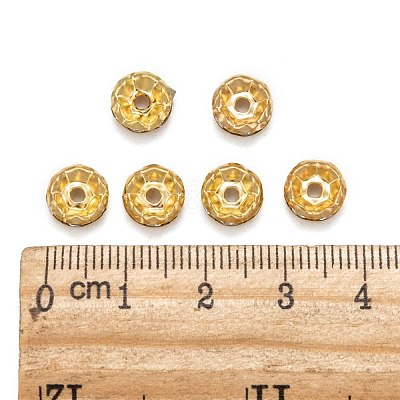 Iron Crystal Rhinestone Spacer Beads RB-A008-8MM-G-1