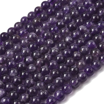 Natural Amethyst Beads Strands G-A274-C01-6mm-01-1