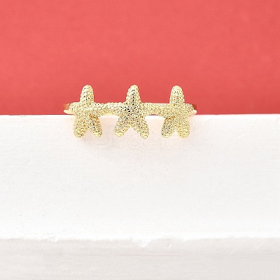 Brass Cuff Rings for Women RJEW-F184-08C-G-1
