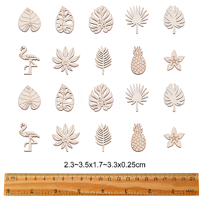 100Pcs Unfinished Wood Piece Decorations WOOD-CJ0001-58-1