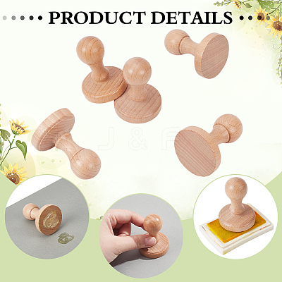 Wood Stamps with Handle AJEW-WH0348-630A-1