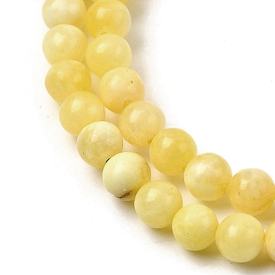 Natural Yellow Jade Beadd Strands G-A274-A01-4mm-1