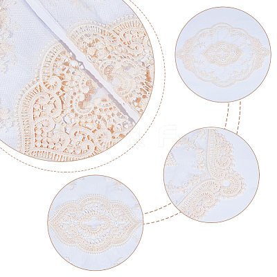 Polyester Lace Embroidery Table Mats AJEW-WH0413-78-1