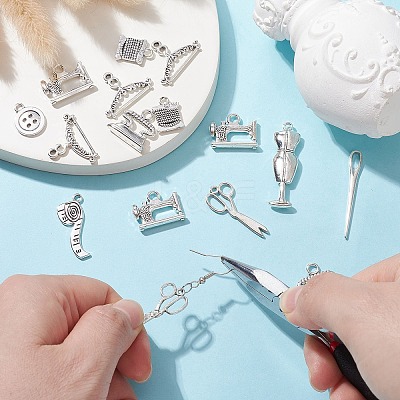 50Pcs 10 Style Tibetan Style Zinc Alloy Pendants FIND-CJ0001-18-1