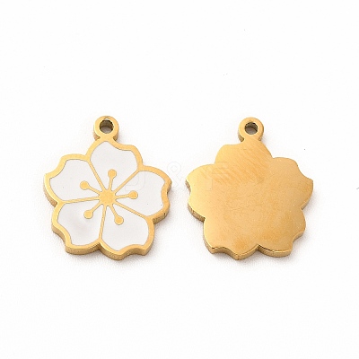 Ion Plating(IP) 304 Stainless Steel Enamel Charms STAS-F291-06G-03-1