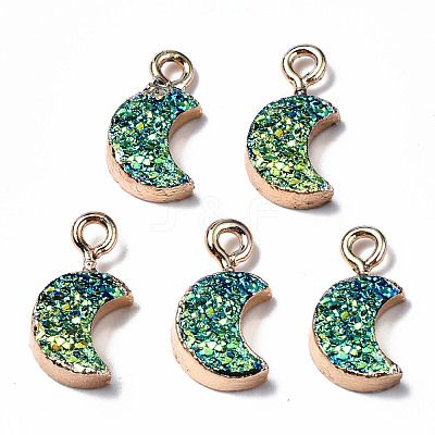 Druzy Resin Pendants RESI-S383-007-B01-1