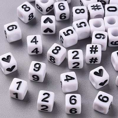 Opaque White Acrylic Beads MACR-T038-13-1