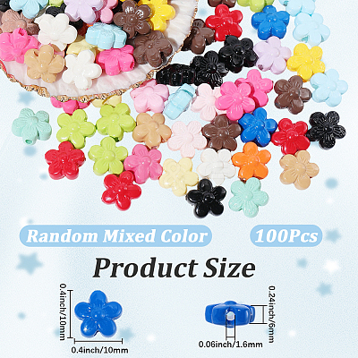 100Pcs Opaque Acrylic Beads OACR-PA0001-57-1
