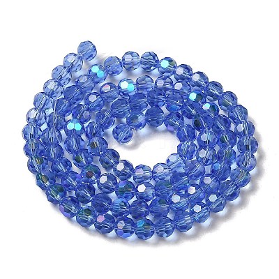 Electroplate Transparent Glass Beads Strands EGLA-A035-T6mm-L14-1