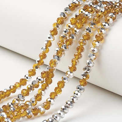 Electroplate Transparent Glass Beads Strands EGLA-A034-T8mm-M10-1