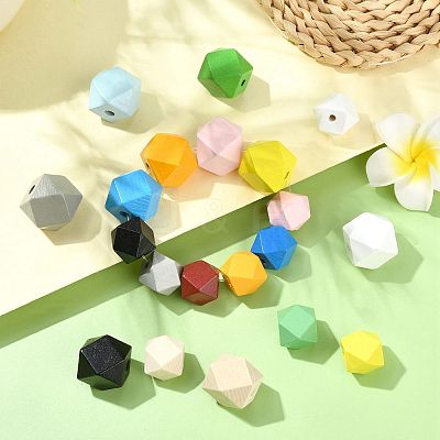 20Pcs 10 Colors Wood Beads WOOD-FS0002-58-1