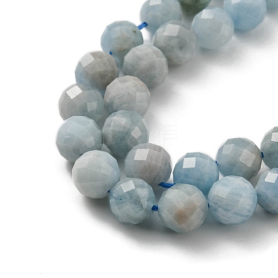 Natural Aquamarine Beads Strands G-E561-25-8mm-01-1