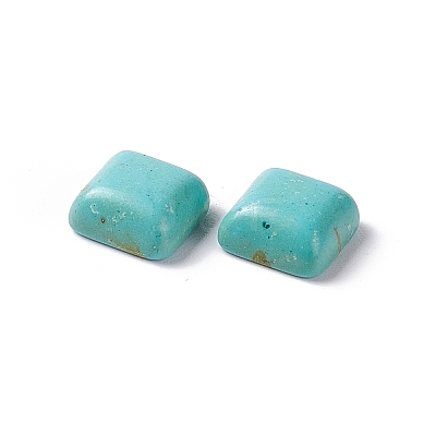 Craft Findings Dyed Synthetic Turquoise Gemstone Flat Back Cabochons TURQ-S263-8x8mm-01-1